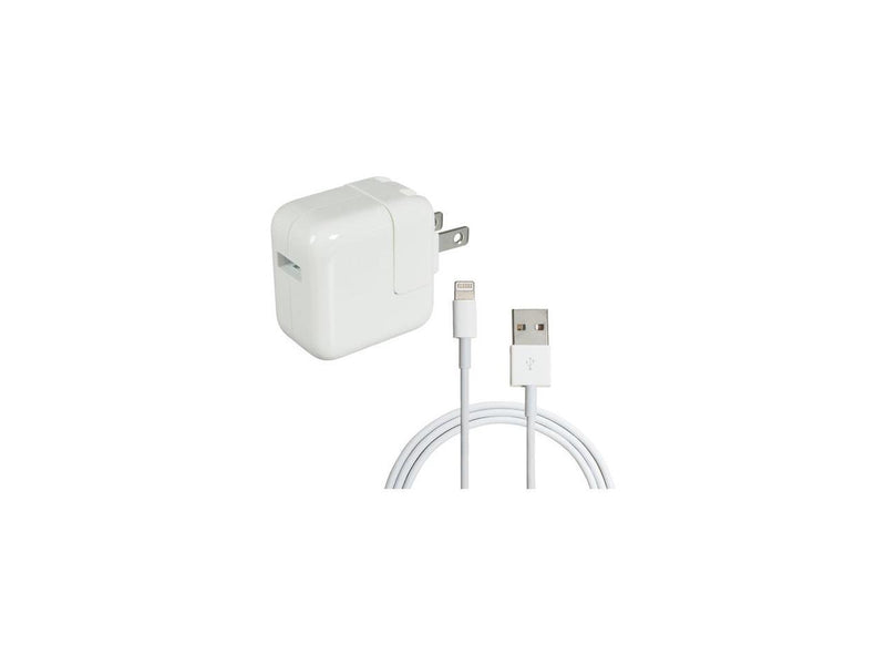 4XEM 4XIPADKIT10 White iPad Kit with 12W Charger and 10FT USB 2.0 to 8 Pin Cable