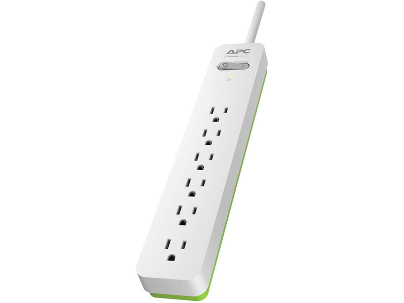 APC PE66W SurgeArrest 6-Outlet Surge Protector 6ft Cord White