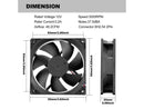 92mm 90mm 12V DC Moisture-Proof Fan High Airflow 12V 9025 2 Pin 2 Wire Small