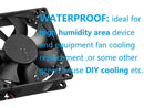 80mm Moisture-Proof Fan 2-Pack 12V DC 8025 High Airflow Cooling Fan 2 Wire 3Pin