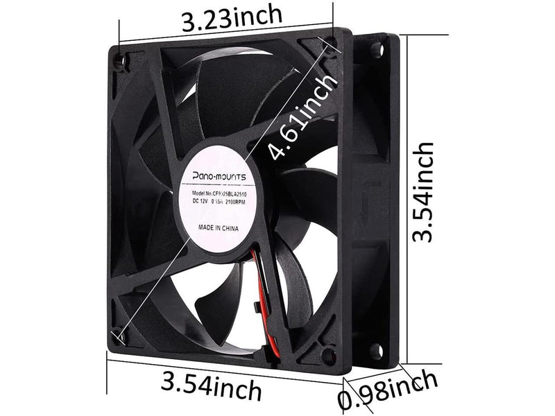 2 Pack 90mm 92mm 12V DC Computer PC Fan 2 Wire 3pin Cooling Fan for Computer