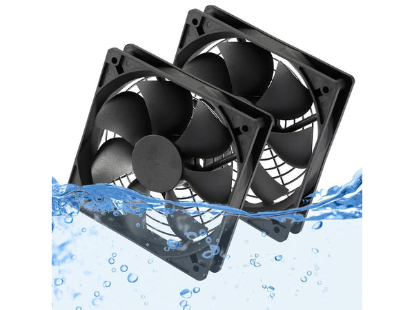 12V DC IP67 Waterproof Fan 120mmx25mm 4.72inch 2-Pack High Speed 12 Volt Dual