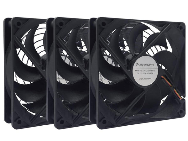 3-Pack 120mm 12V DC High Airflow Computer PC Case Fan 120x120x25mm 3Pin 4.72inch