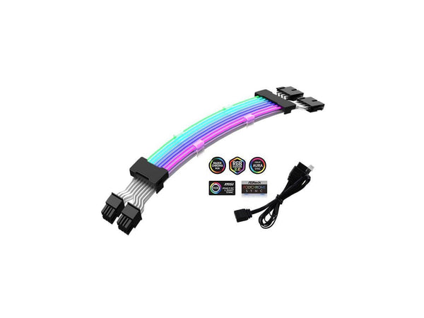 PANO-MOUNTS ATX RGB Extension Cable Dual 8Pin Graphics Card GPU Sleeved Cable