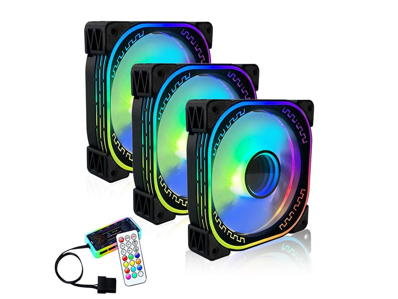 PANO-MOUNTS 120mm RGB Fans 12V Quiet Gaming PC Computer LED CPU Cooler Chassis