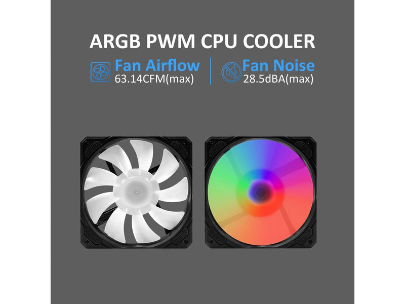 PANO-MOUNTS 120mm AIO CPU Liquid Cooler Water Cooling ARGB PWM Sync Infinite