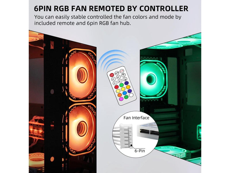 PANO-MOUNTS 120mm RGB Case Fans 12V Infinity Mirror Fan Quiet Gaming PC Computer