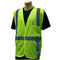 Class 2 Safety Vest Reflective High Visibility Hi Vis Lime w Silver Reflective Tape Easy Closure L-XL