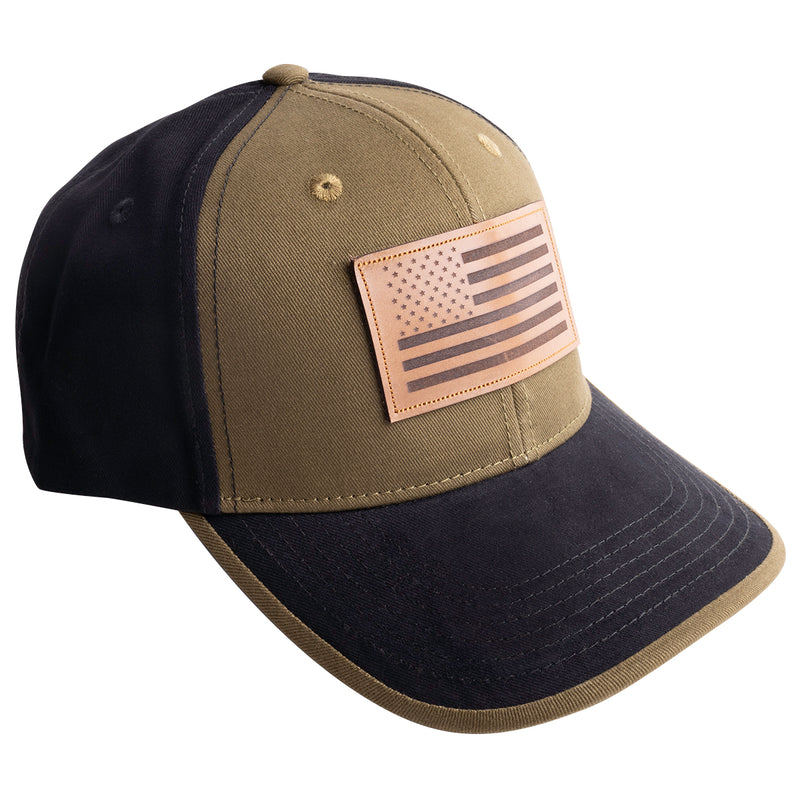 American Flag Patch Cap Blk&Olive Green