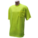 NON RATED SS POCKET TEE HIVIS. LIME 2X