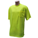 NON RATED SS POCKET TEE HIVIS. LIME XL