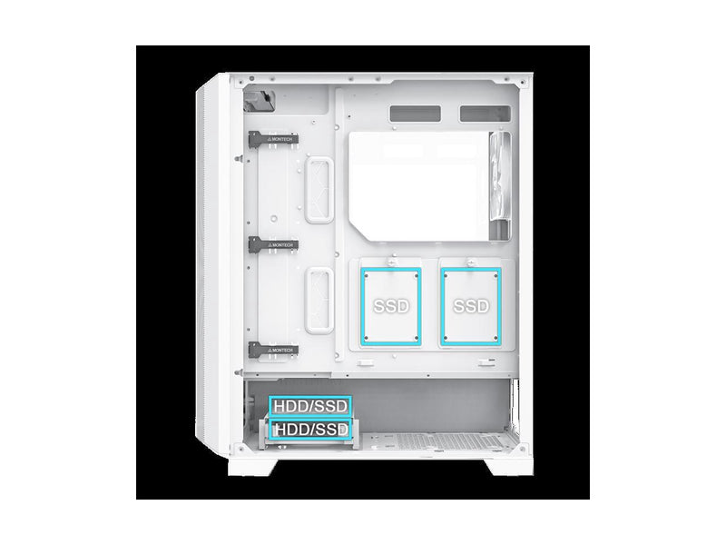 MONTECH SKY ONE LITE ATX Gaming Computer Case with 3 High Airflow Fans, Mesh