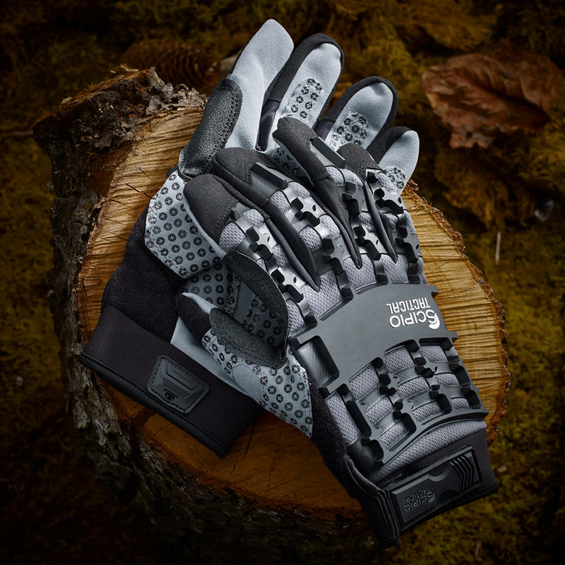 Scipio Tactical Gloves 	BHG645L - Large Slip-Resist Impact-Protective Mechanics Glove - Black