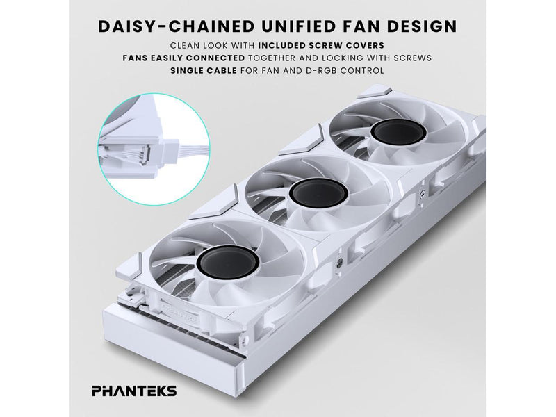 Phanteks Glacier One 360M25 G2 AIO Liquid CPU Cooler, White, RGB Pump Cap