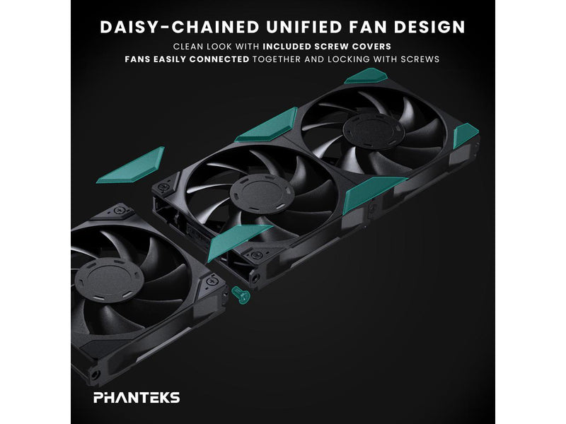 Phanteks M25-140 Gen2 Triple Pack, Daisy Chain Unified Fan frame, 3x 140mm PWM
