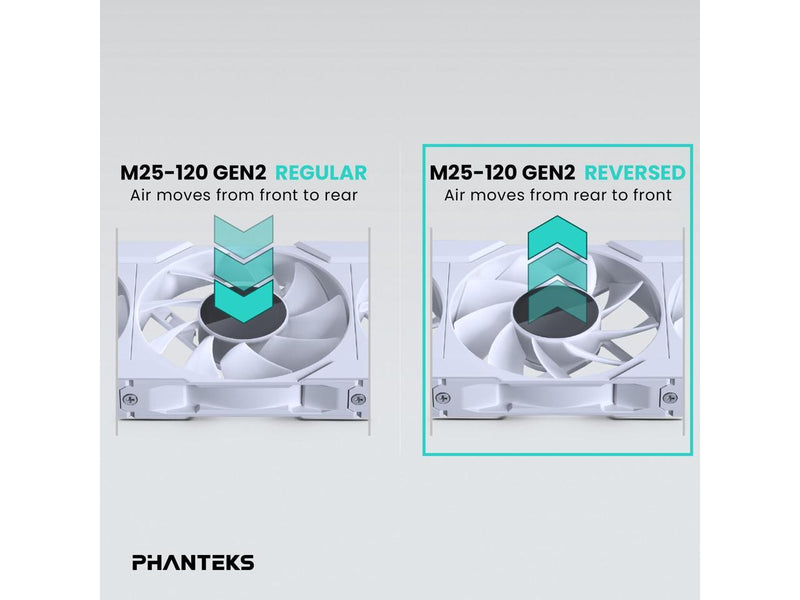 Phanteks M25-120 Gen2 Reversed Blade Triple Pack, 3x 120mm ARGB High Performance