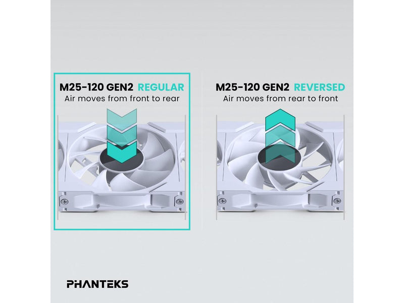 Phanteks M25-120 Gen2, 120mm ARGB High Performance Cooling Fans, Daisy-chain