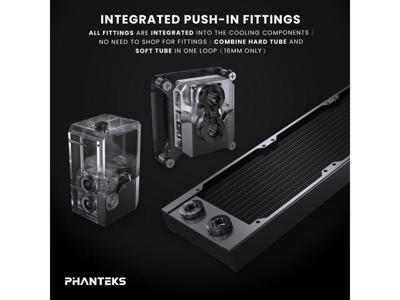 Phanteks Glacier EZ-Fit 360 D30-KIT, Complete DIY Water-Cooling Kit, CPU-Block,