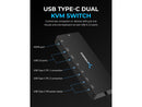 SABRENT USB Type C Dual KVM Switch with Power Delivery [USB-CKDH]