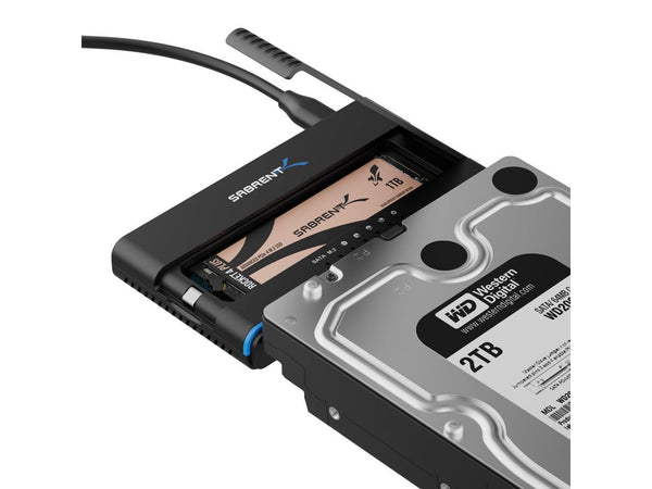 SABRENT USB 3.2 Type C M.2 PCIe NVMe + 2.5/3.5 Inch SSD & HDD Converter