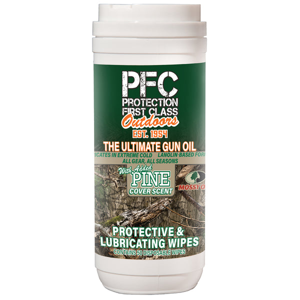 Pretreated Gun Oil Wipes with PFC Non-Toxic Pine Cover Scent Lanolin