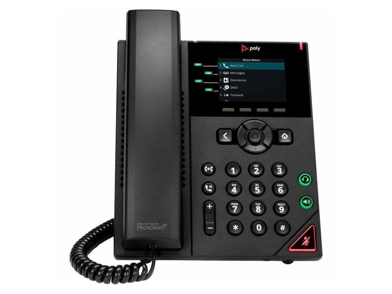 HP Poly VVX 250 IP Phone Corded- Corded Desktop Wall Mountable Black Model