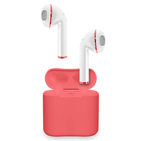 TW Earbuds w. Charging Case Coral Red