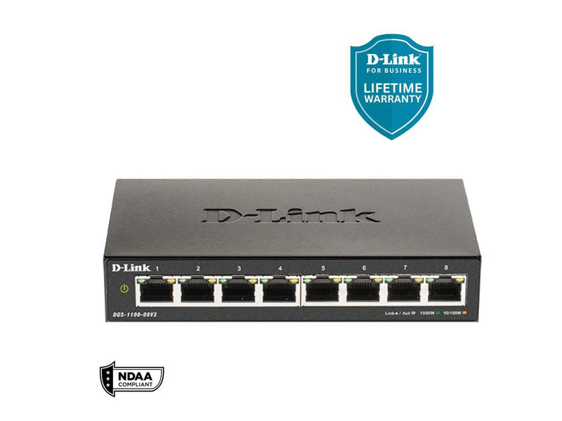 D-Link 8-Port Gigabit Smart Managed Switch | Web Managed | Cable Diagnostics |