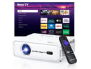 Aurzen Roku TV Smart Projector with Wifi and Bluetooth, Roku Streaming