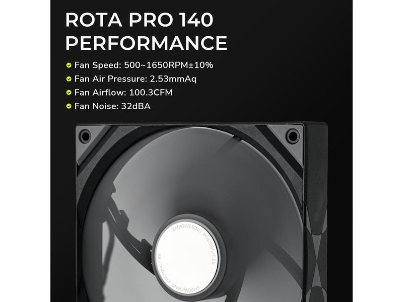 TRYX ROTA PRO 140 140mm Case Fan 4-Pin PWM LCP Material FDB Case Fan 1650RPM