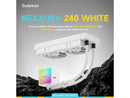 Sudokoo NEXAURA 240 White Liquid CPU Cooler: 240mm AIO CPU Cooler with PWM Pump