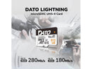DATO Lightning 512GB microSDXC Card, UHS-II U3 V60 A1, Up to 280/180MB/s, for