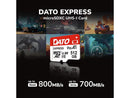 DATO Express 256GB microSDXC NVMe Card, PCIe Gen3 x1, Up to 800/700MB/s, U3 V30