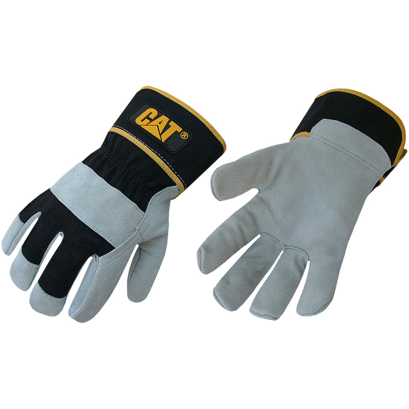 Gray Lined Split Leather Palm Glove
