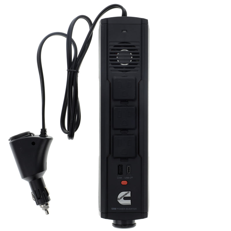 Cummins 120 Watt Portable Power Strip Inverter for Vehicle DC to AC Power 3ft Cable CMN120S