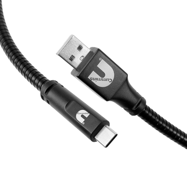Cummins USB Type C(R) Cable Android(R) Compatible with 3 Cable Organizers CMN4702