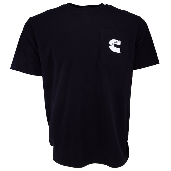 Cummins Unisex T-Shirt Black Cotton Short Sleeve Pocket Tee L-3XL CMN4741