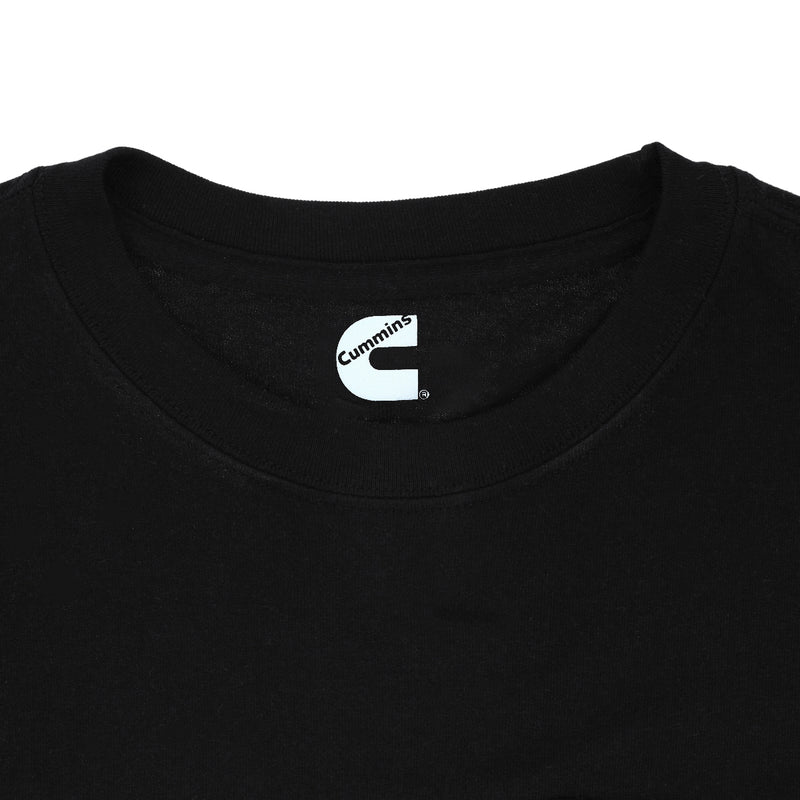 Cummins Unisex T-Shirt Short Sleeve Black Cotton Pocket Tee CMN4744 - Small