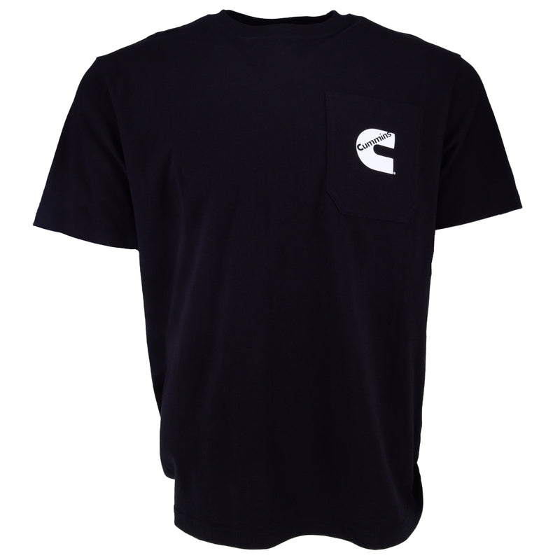 Cummins Unisex T-Shirt Short Sleeve Black Cotton Pocket Tee CMN4747 - Large