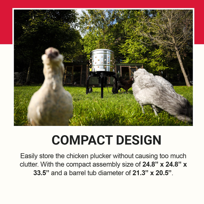 Kitchener Electric Chicken Plucker - Stainless Steel Poultry Processor 120V