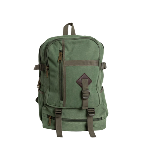 18 Inch Canvas Backpack Asst  Tan-Olive