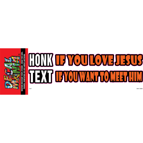 Decal - 8in Honk If You Love Jesus 1PK