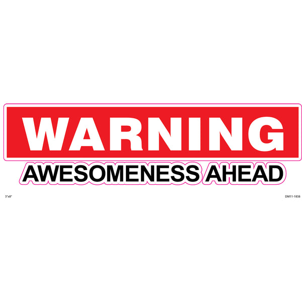 Decal - 8in Warning Awesomeness 1PK