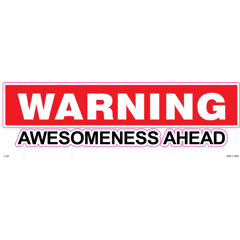 Decal - 8in Warning Awesomeness 1PK