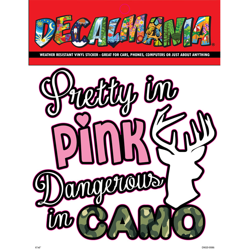 Decal - 6in Pretty In Pink 1 1PK