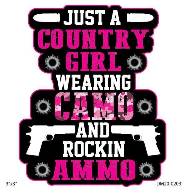 Decal - 3in Just A Country Chick 2PK