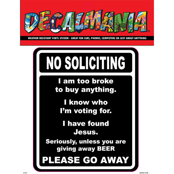 DecalMania - No Soliciting 1PK 6in