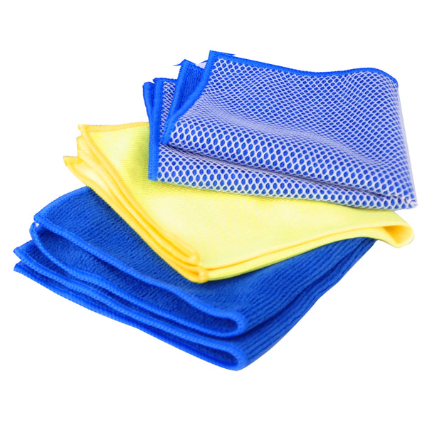 3-Piece Microfiber Cleaning Cloths GY2872 Automobile Exterior Washing Supplies