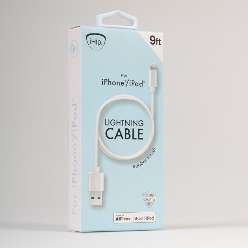 9ft PVC Lightning cable white