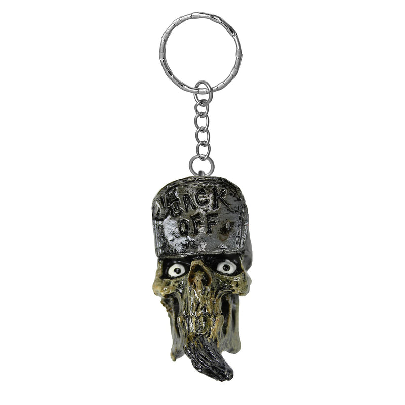 Back Off Skull Keychain